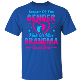 Keeper Of The Gender Pink or Blue Grandma Loves You Cute Gender Reveal Party Pregnancy Announcement Funny Maternity Women Gifts T-Shirt - Macnystore