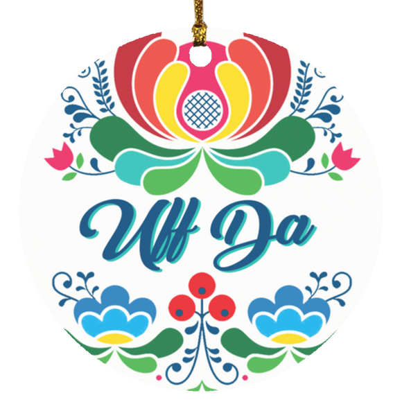 Christmas Ornament Norwegian Rosemaling Uff Da Colorful Red Norwegian Rosemaling Decorative Hanging Ornaments Ornament Xmas - Macnystore