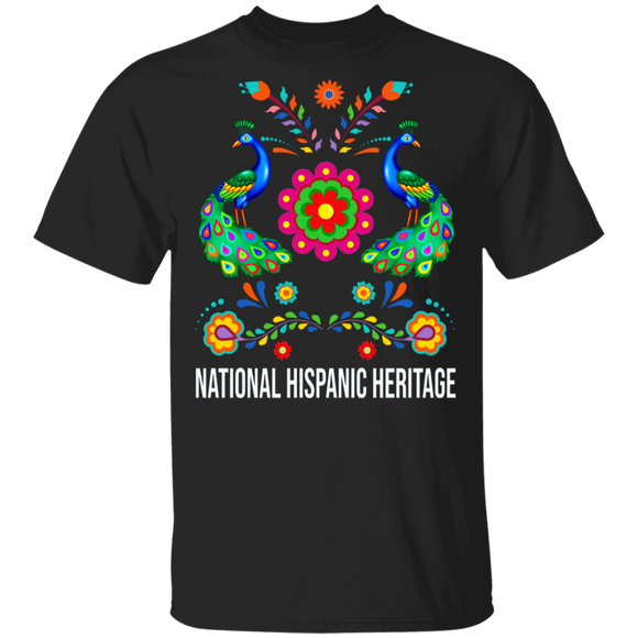 National Hispanic Heritage Month Shirt Colorful Peacock Lover Gifts T-Shirt - Macnystore