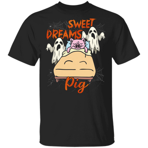 Sweet Dreams Pig Ghostly Boo Pig Halloween Gifts T-Shirt - Macnystore