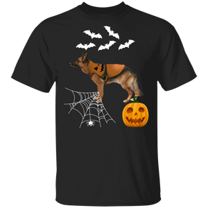 German Shepherd Wear Pumpkin Halloween Costume Dog Lovers T-Shirt - Macnystore