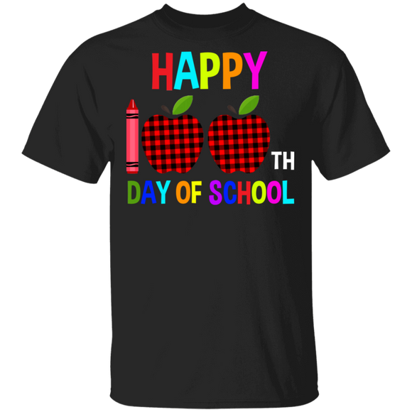 100th Day Of School Shirt Happy 100th Day Of School Funny 100th Day Of School Red Plaid Teacher Student Kid Gifts T-Shirt - Macnystore