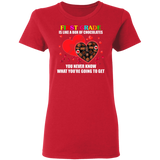 First Grade Is Like A Box Of Chocolates Matching Shirts For Elementary Middle Teacher Personalized Valentine Gifts Ladies T-Shirt - Macnystore