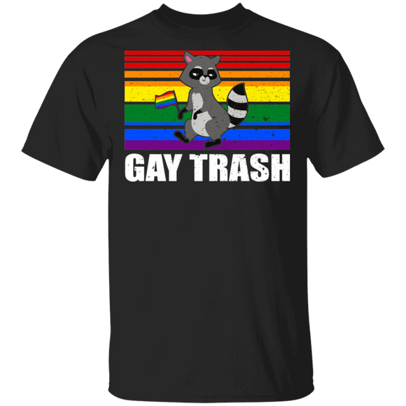 Gay Trash Cool Pride LGBT Flag Raccoon Proud LGBT Gay Gifts T-Shirt - Macnystore