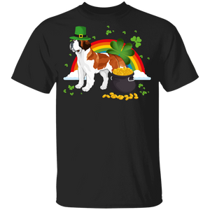Leprechaun St. Bernard Dog Lover St Patrick's Day Gifts Youth T-Shirt - Macnystore