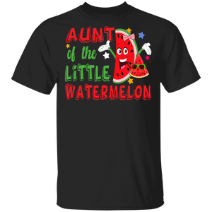 Aunt Of The Little Watermelon Funny Watermelon Matching Family Gifts T-Shirt - Macnystore