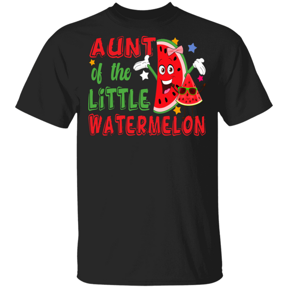 Aunt Of The Little Watermelon Funny Watermelon Matching Family Gifts T-Shirt - Macnystore