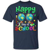 Happy 100th Day Of School Model Of Globe Geography Kids Kindergarten Elementary Student Teacher Gifts Youth T-Shirt - Macnystore