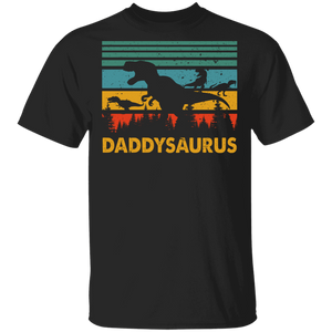 Vintage Retro Daddysaurus Cool Dinosaurs T-Rex Daddy Father's Day Gifts T-Shirt - Macnystore