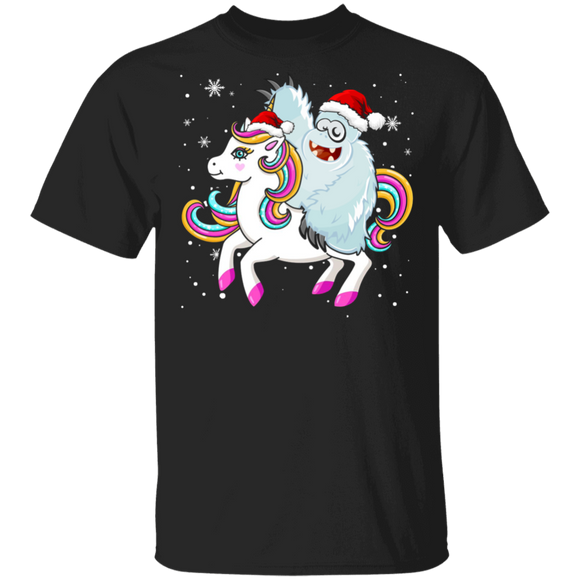 Christmas Yeti Lover Shirt Santa Yeti Ridding Unicorn Cute Christmas Santa Yeti Unicorn Lover Pajama Gifts T-Shirt - Macnystore