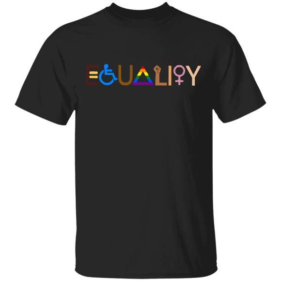 Equality Handicapped Brown Skin Juneteenth Pride LGBT Gender Womens Rights Gifts T-Shirt - Macnystore