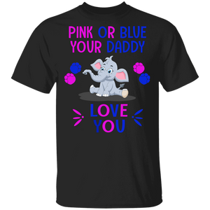 Keeper Of The Gender Pink or Blue Daddy Loves You Elephant T-Shirt - Macnystore