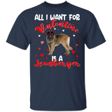 All I Want For Valentine Is A Leonberger Dog Pet Lover Matching Shirts For Couples Girl Women Personalized Valentine T-Shirt - Macnystore