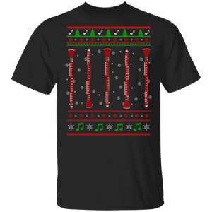 Christmas Clarinet Lover Funny Clarinet Christmas Sweater Music Lover X-mas Musical Instrument Gifts T-Shirt - Macnystore
