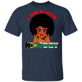 I Am Black History Matching Shirt For Black Girl Women Ladies Queen African Black History Month Gifts T-Shirt - Macnystore
