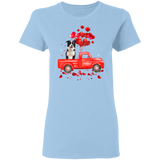 Australian Shepherd Riding Truck Dog Pet Lover Matching Shirts For Couples Boys Girl Women Personalized Valentine Gifts Ladies T-Shirt - Macnystore