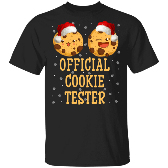 Christmas Cookie Lover Shirt Official Cookie Tester Cute Christmas Santa Cookies Baking Lover Gifts T-Shirt - Macnystore