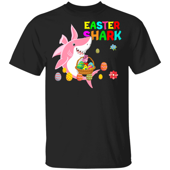 Easter Shark Funny Rabbit Bunny Shark Eggs Easter Day Matching Shirt For Kids Men Women Shark Lover Gifts T-Shirt - Macnystore