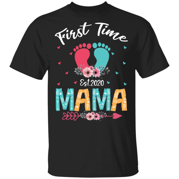 Womens First Time Mama Expecting Mom Baby Pregnancy Announcement T-Shirt - Macnystore