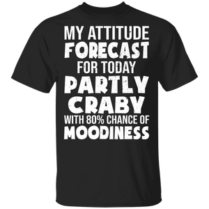 My Attitude Forecast For Today Partly Craby With 80% Chance Of Moodiness T-Shirt - Macnystore