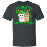 My Maltese Is My Lucky Charm Leprechaun Dog Pet Funny St Patrick's Day Mens Womens St Patty's Day Irish Gifts T-Shirt - Macnystore