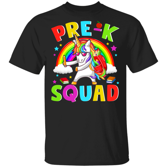 Pre-K Squad Flossing Unicorn Back to School T-Shirt - Macnystore