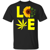 Love Cannabis Sunflower Weed Marijuana T-Shirt - Macnystore