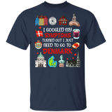 I Googled My Symptoms Turned Out I Just Need To Go To Denmark Cute Denmark Flag Heritage Foods Shirt Danish Denmark Lover Gifts T-Shirt - Macnystore