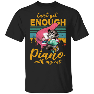 Can't Get Enough Of Vibing With My Cat Adorable Jazz Cat Playing Piano T-Shirt - Macnystore