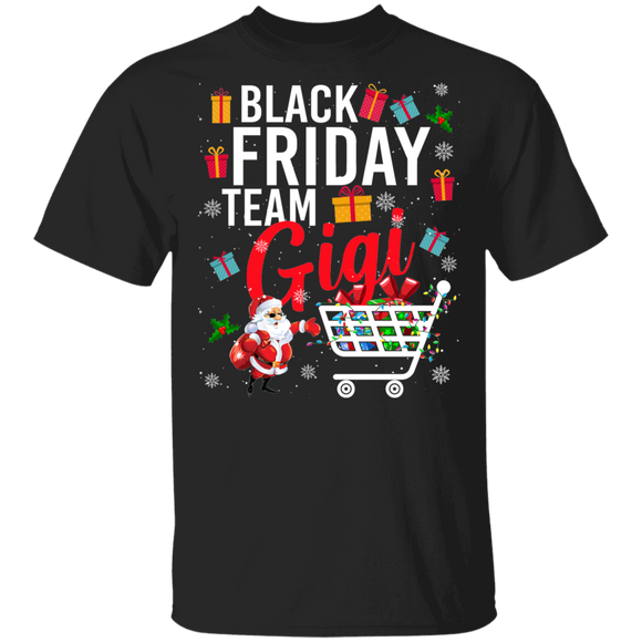 Christmas Santa Shirt Black Friday Team Gigi Cool Christmas Santa Gigi Shopping Lover Gifts Christmas T-Shirt - Macnystore
