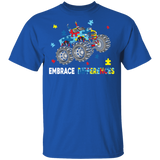 Embrace Differences Monster Truck Cute Autism Awareness Gift T-Shirt - Macnystore