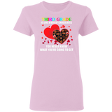 Third Grade Is Like A Box Of Chocolates Matching Shirts For Elementary Middle Teacher Personalized Valentine Gifts Ladies T-Shirt - Macnystore