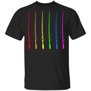 Pride LGBT Fishing Rods Proud LGBT Flag Gay Lesbian Fishing Lover Fisher Gifts T-Shirt - Macnystore