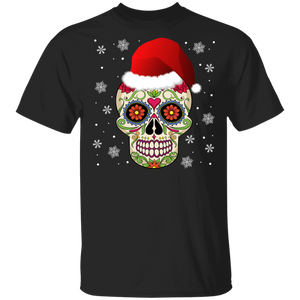 Christmas Sugar Skull Shirt Santa Sugar Skull Funny Christmas Day Of The Dead Dia de los Muertos Santa Sugar Skull Lover Gifts T-Shirt - Macnystore