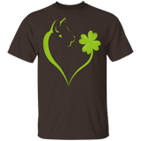 Dabbing Shamrock Dog Heart St Patrick's Day Irish Gifts T-Shirt - Macnystore