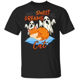 Sweet Dreams Cat Ghostly Boo Cat Halloween Gifts T-Shirt - Macnystore
