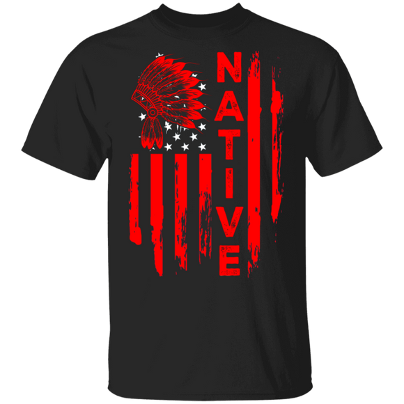 American Flag Native Blood Proud American Gifts T-Shirt - Macnystore