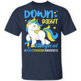 Down Right Cute Down Syndrome Awareness Unicorn Lover Cute Down Syndrome Patient Three #21 Chromosomes Kids Mom Dad Gifts Youth T-Shirt - Macnystore