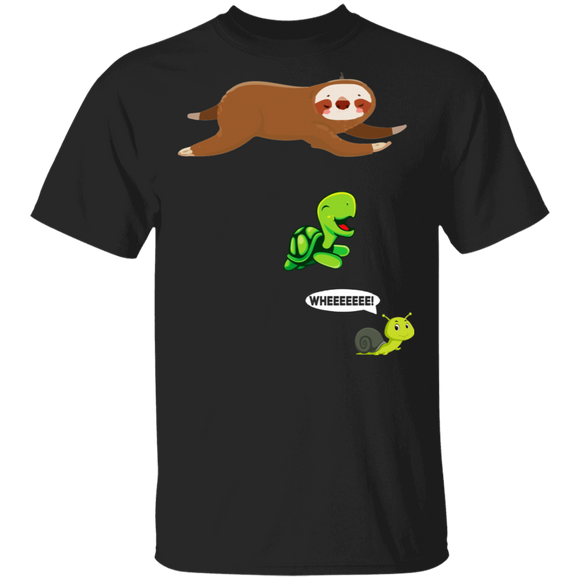 Sloth Turtle Snail Running Funny Racing Animal Running Wild Runner Gifts T-Shirt - Macnystore