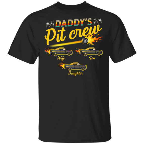 Daddy's Pit Crew Funny Wife Son Daughter In Car Racing Shirt Matching Family Dad Daddy Father's Day Gifts T-Shirt - Macnystore