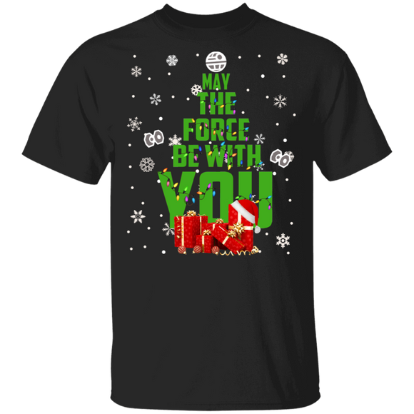 Christmas Tree Lover Shirt May The Force Be With You Cool Christmas Tree Lover Gifts Christmas T-Shirt - Macnystore