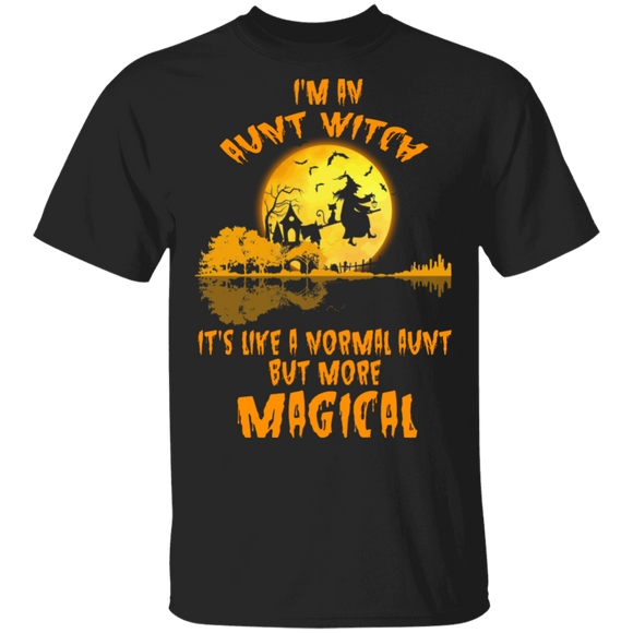 Halloween Witch Shirt I'm An Aunt Witch It's Like A Normal Aunt But More Magical Aunt Gift Halloween T-Shirt - Macnystore