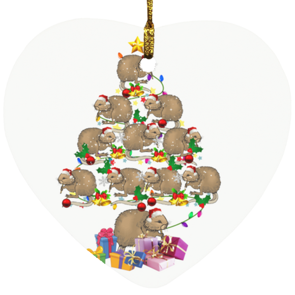 Decorative Hanging Ornaments Muskrat Christmas Tree Funny Christmas Tree Light Santa Muskrat Lover Gifts SUBORNH Heart Ornament - Macnystore
