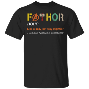 Vintage Fathor Definition Like Dad Just Way Mightier Funny Adventure Thor Shirt Matching Dad Father's Day Gifts T-Shirt - Macnystore