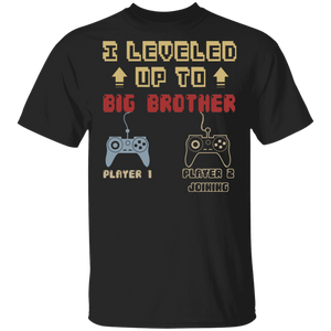 Vintage I Leveled Up To Big Brother Gamer Gamer Controller Father's Day Gifts T-Shirt - Macnystore