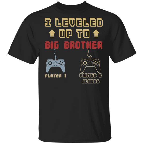 Vintage I Leveled Up To Big Brother Gamer Gamer Controller Father's Day Gifts T-Shirt - Macnystore