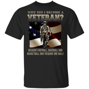 American Veteran Shirt Why Did I Become A Veteran Proud American Flag Veteran Lover Gifts T-Shirt - Macnystore
