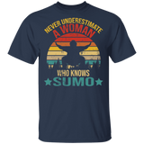 Vintage Retro Never Underestimate A Woman Sumo Matching Shirt For Women Girls Ladies Funny Mom Daughter Gifts T-Shirt - Macnystore