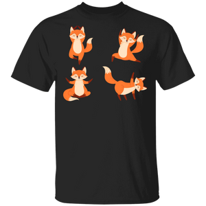Cool Foxes Yoga Matching Fox Lover Fans Yoga Meditation Gifts T-Shirt - Macnystore