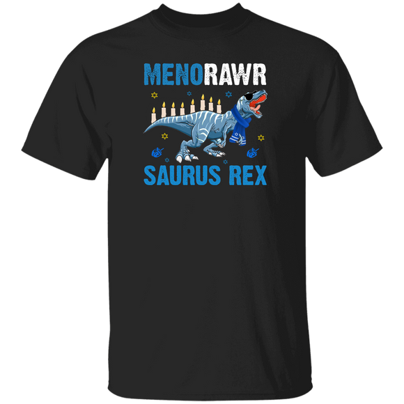 Hanukkah Jewish Shirt Menorawr Saurus Rex Cool Hanukkah Jewish T-Rex Lover Gifts T-Shirt - Macnystore